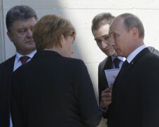 Vladimir Putin, Angela Merkel, Petro Poroshenko