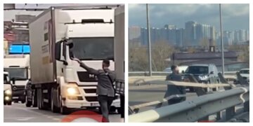 Мужчина ради "хайпа" вышел на трассу навстречу авто: видео инцидента в Киеве