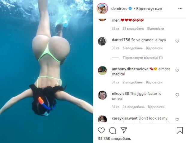 Фигуристая Деми Роуз в мини-бикини удивила навыками под водой: «Магические формы…»