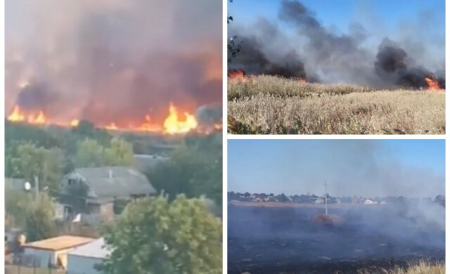 Пожар вспыхнул в Балаклее и подобрался к жилым домам: видео с места ЧП