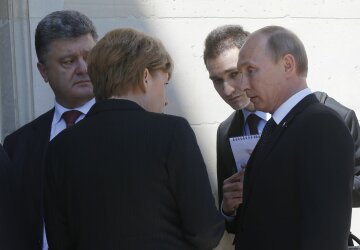 Vladimir Putin, Angela Merkel, Petro Poroshenko