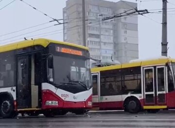 В Одесі через снігопад ламаються тролейбуси: кадри транспортного колапсу