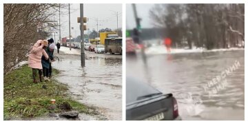 Часть Киева ушла под воду, потоп хлынул на автомобили: кадры с места ЧП