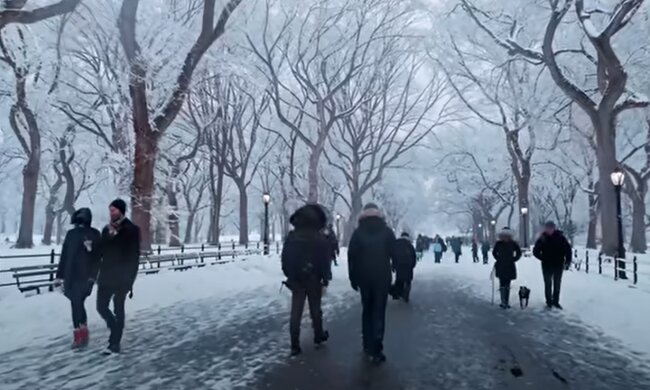 зима, люди, погода, снег