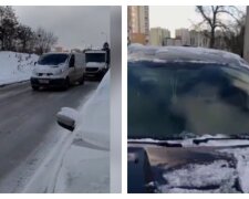 Дорога превратилась в стекло в Киеве, движение парализовано: кадры с места