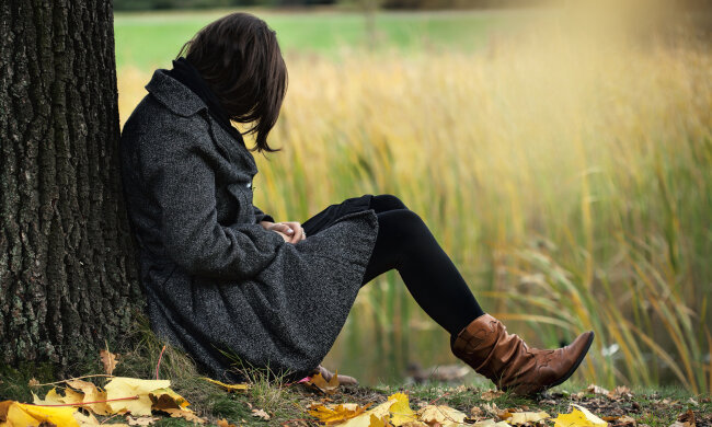 осень, грусть, одиночество, женщина