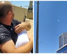 "Поставьте себя на место отца": мужчина с младенцем попали под ракетный обстрел в Израиле, видео