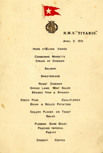 Титаник меню