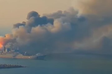 горит корабль РФ