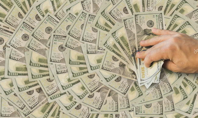 Background of dollars.