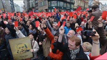 Прага, Чехия, протесты против Милоша Земана