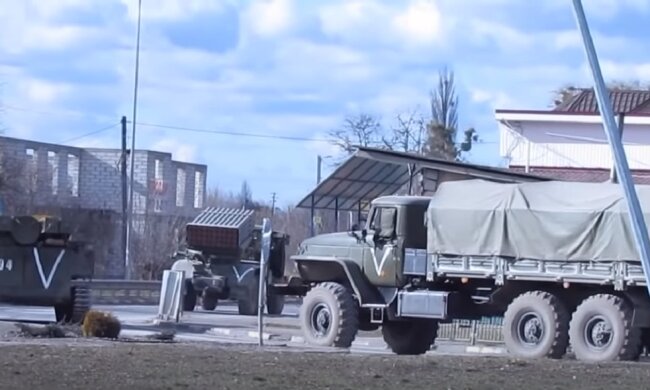 российская военная техника, война, колонна