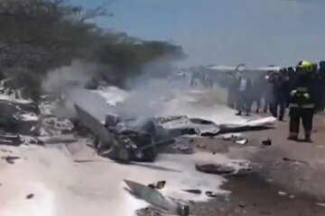 Самолет с туристами рухнул на землю и загорелся, никто не выжил: кадры трагедии