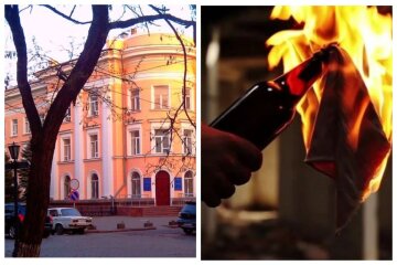 ЧП возле здания СБУ в Одессе: в ход пошли коктейли Молотова: видео