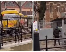 В Одесі трамвай потрапив у ДТП, відео: "зійшов з рейок і протаранив паркан"