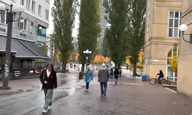 осень, люди, погода