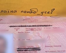 Россиянин под Киевом раскрасил паспорт в украинскую символику, фото: "домой не хочет"