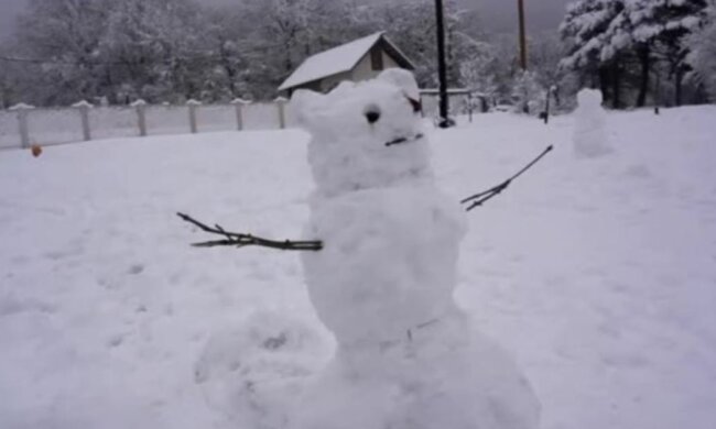 снег зима