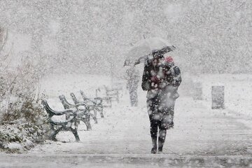 зима, снег