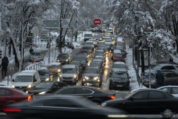 пробки в Киеве зимой