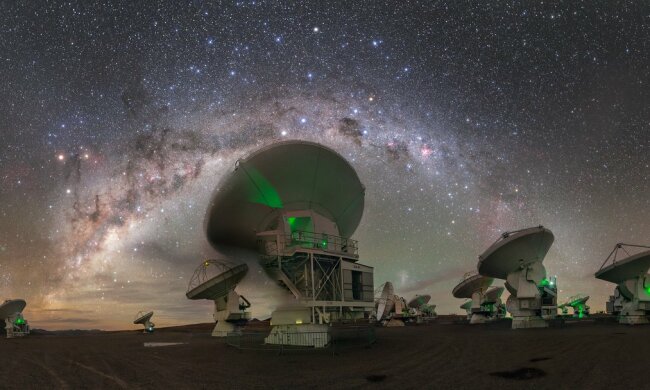 космос, телескоп, ночь, ALMA
