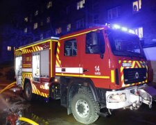 пожар в Киеве, пожарная машина