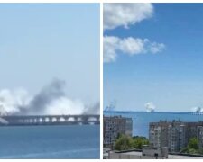 крымский мост в дыму