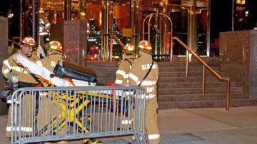 Первые кадры с места пожара в отеле Трампа