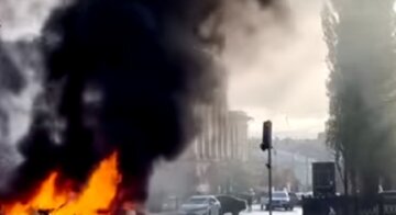 ракетная атака, пожар, Киев