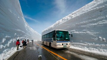 автобус, снег