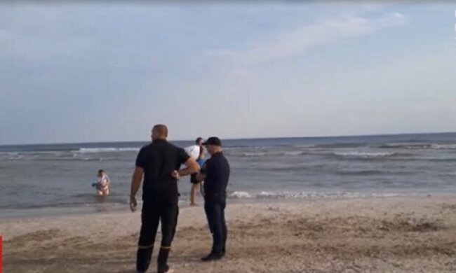 полиция, пляж, море