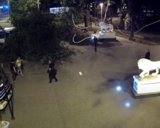 Дерево рухнуло на мужчину в центре Одессы: момент попал на видео