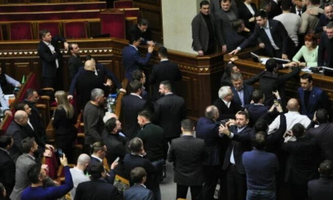верховная рада, бунт, нардепы, народные депутаты, скандал, блокирование трибуны