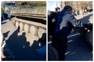 Прості українці зупиняють ворожі танки голіруч: "Можеш показати своїм білорусам"