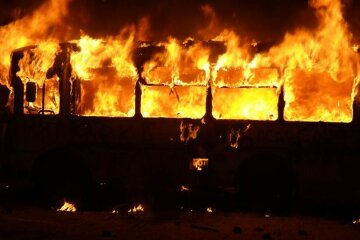 пожар автобус троллейбус