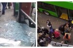 В центре Харькова троллейбус влетел в остановку: кадры происходящего