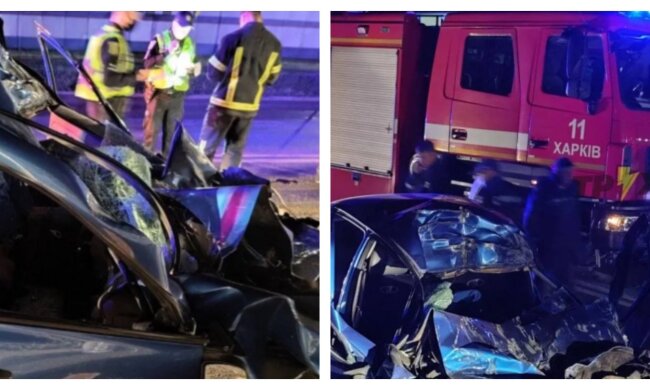 В Харькове авто на большой скорости влетело в бензовоз: фото с места трагедии