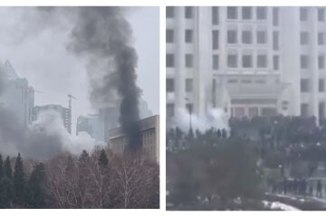 Бунт у Казахстані переріс у стрілянину, адмінбудівлі у вогні: перші кадри