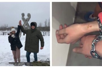 "На другий день рука опухла": рекорд скутої ланцюгом харківської пари опинився під загрозою, відео