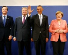 Ренци, Кємерон, Порошенко, Обама, Меркель и Олланд