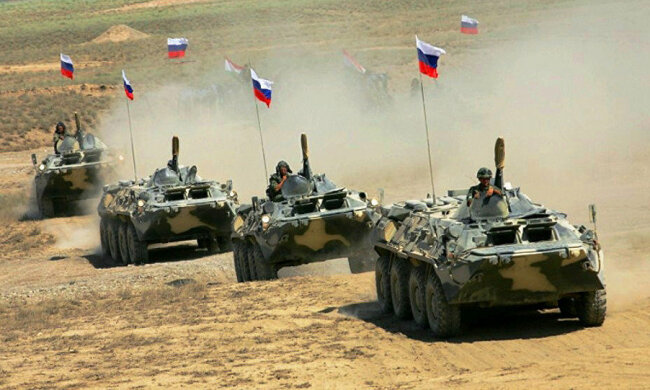 Россия, войска, граница, танки РФ, БТРы