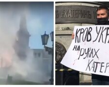Катерину II хочуть знести в центрі Одеси, люди оточили пам'ятник: "потрібно прибрати з вулиці на звалище"