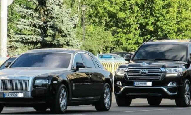 В Україні зняли розкішний кортеж авто, фото: "тільки номерний знак коштує..."
