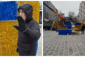 “Ты еще “Слава Украине” тут прокричи!”: россиянка набросилась на коммунальщиков из-за желто-синих декораций, видео