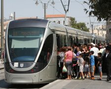 Israelis gather to board a train to enjo