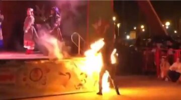 Празднование Масленицы обернулось пожаром в парке Харькова: видео ЧП