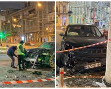 "От авто отлетели куски": внедорожники не поделили дорогу и столкнулись на киевской трассе, фото