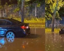 "Служби розводять руками": у Києві стався потоп, авто опинилося під водою