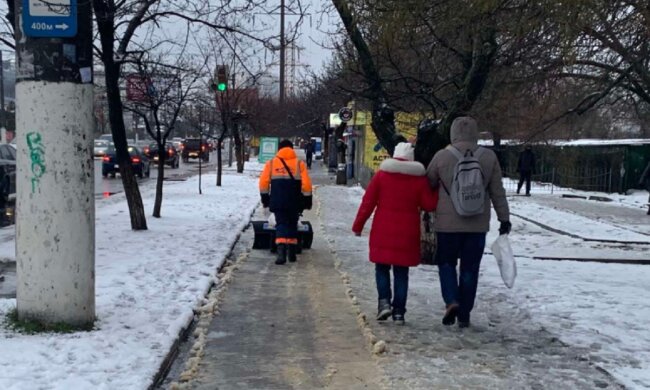 гололед, погода, люди, Одесса