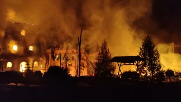война в Украине, пожар после атаки